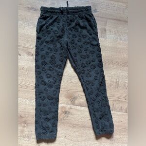 Cotton On Kids Black Textured Leopard Print Leggings Size 6